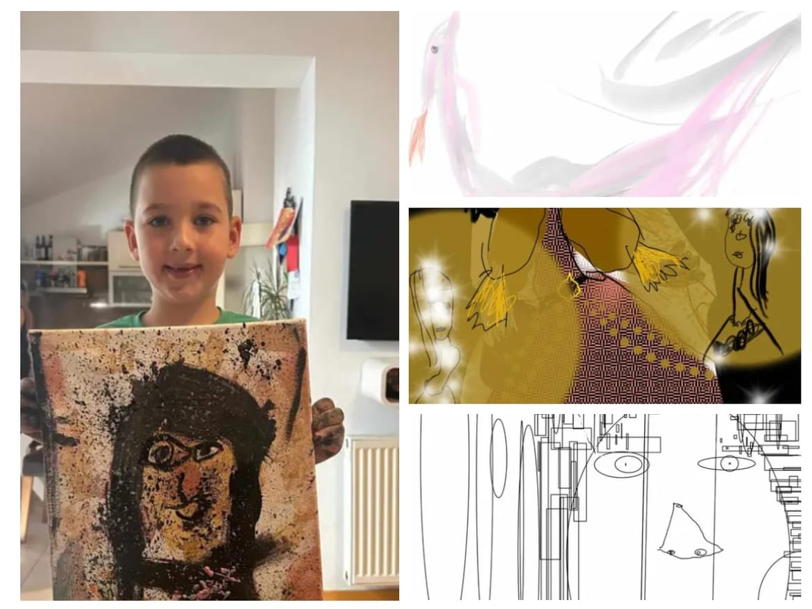 Maleni Bartol iz Murtera ima samo sedam godina i već otvara svoju prvu izložbu