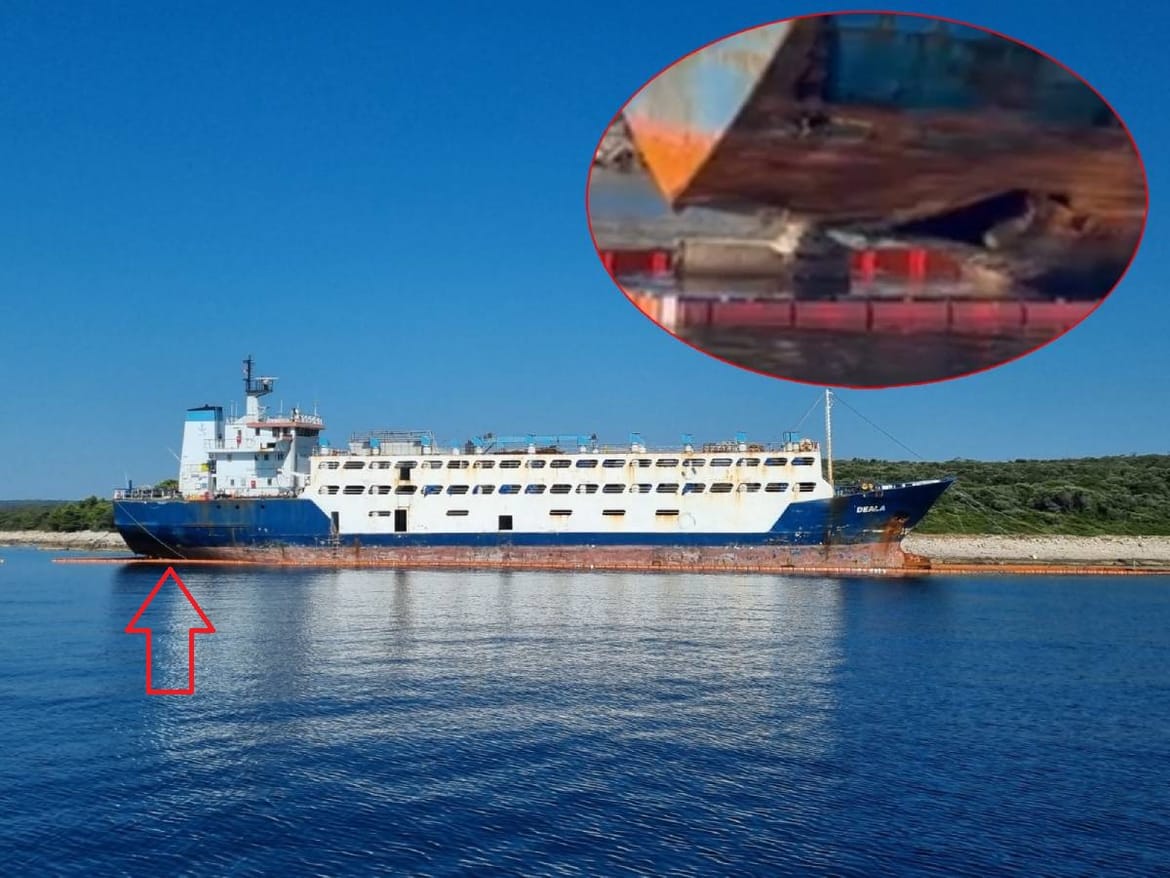 Ministarstvo mora o rupi na krmi devet mjeseci nasukanog broda: "Aktivno ga pratimo, postupak je kompleksan, nije to rupa nego pukotina..."