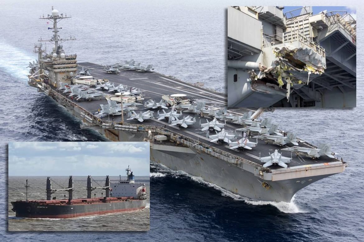 Nosač zrakoplova se sudario s brodom za rasuti teret u Sredozemnom moru: "Kako nisu vidjeli toliki brod?"