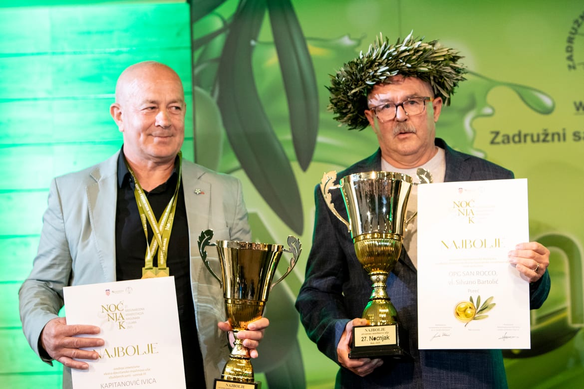 NOĆNJAK 2025. Dodijeljene medalje maslinarima i proglašeno najbolje otvoreno maslinovo ulje