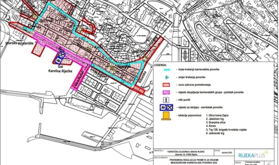 Karneval 'preuzima' Rijeku: Privremene zabrane prometa i preporuke za građane
