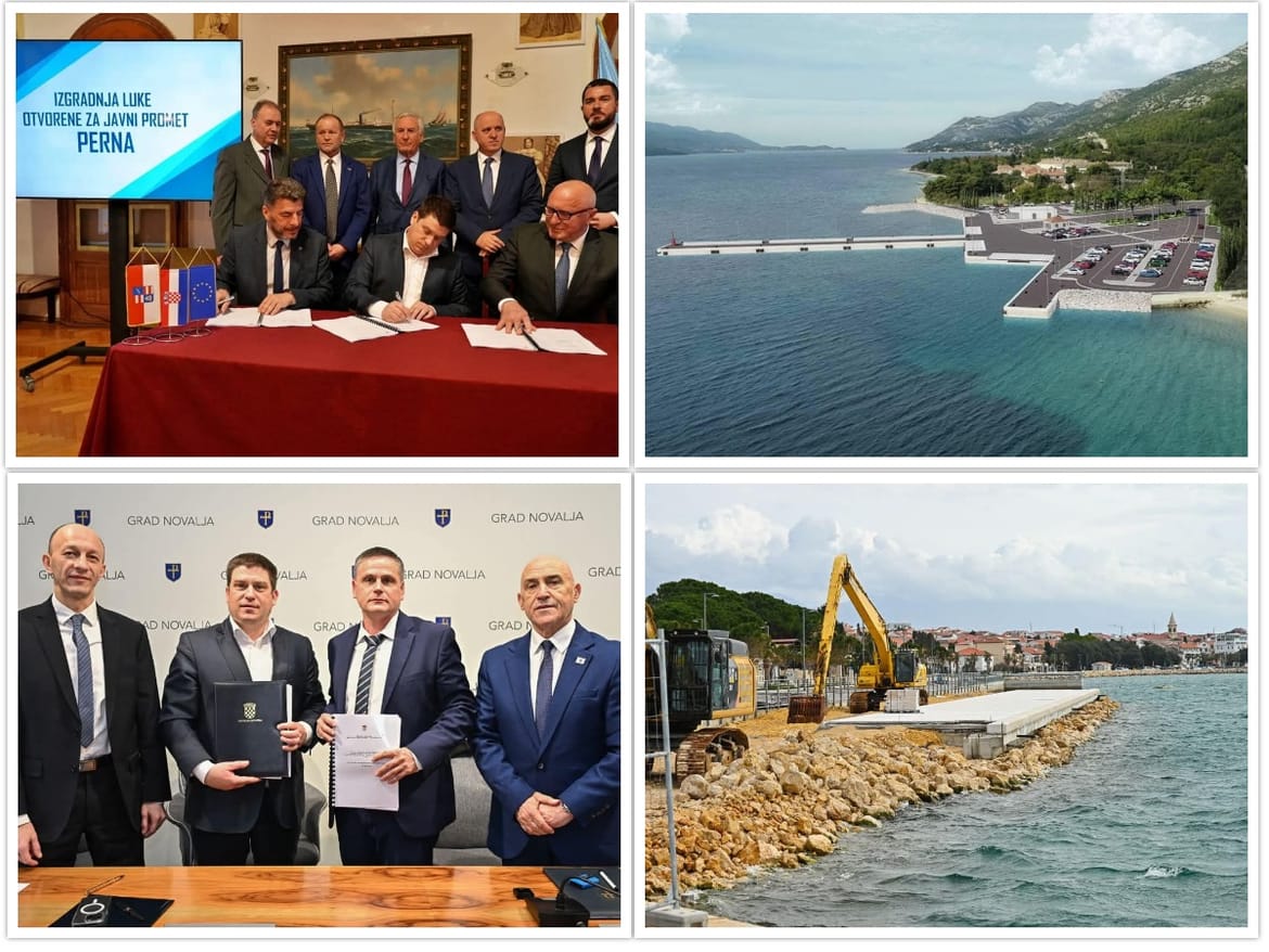Ministarstvo mora, prometa i infrastrukture pokrenulo dva velika lučka projekta: Nova trajektna luka u Perni i rekonstrukcija lukobrana u Novalji