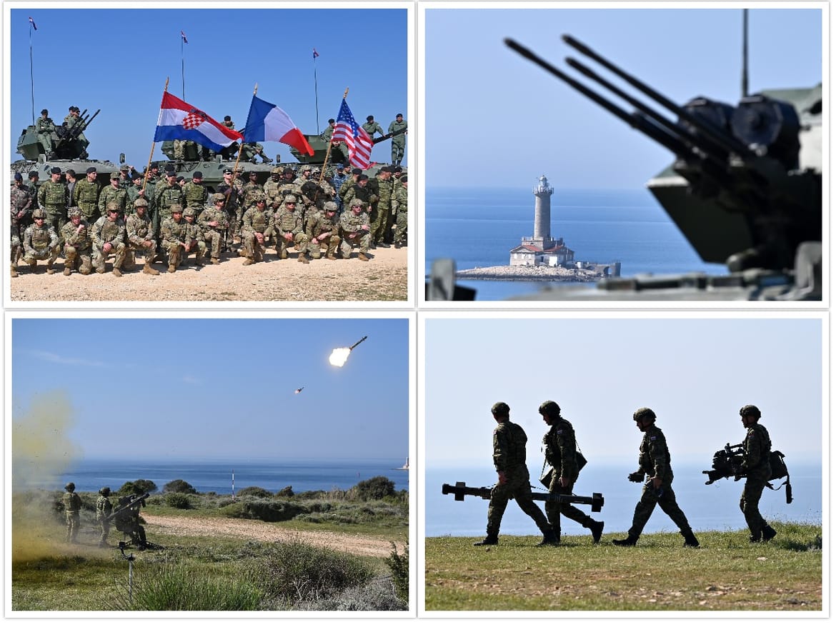 ŠTIT 25 Stotine pripadnika Hrvatske vojske i partnerskih oružanih snaga na vježbi kod Rta Kamenjak