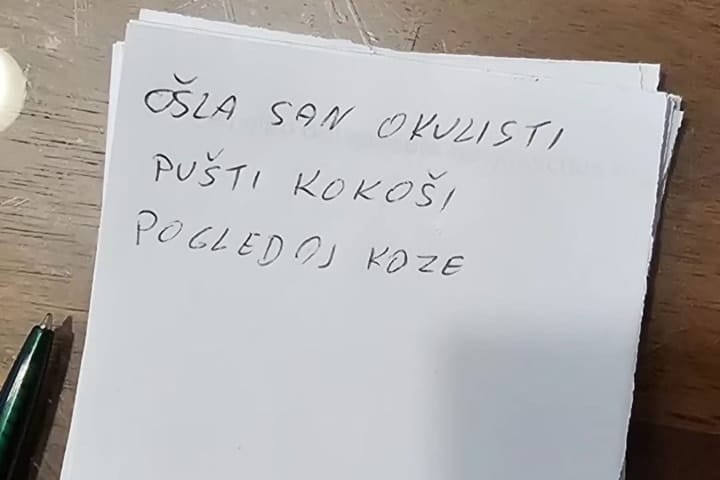 Jedna sasvim obična poruka iz Dalmacije: "Ošla sam okulisti, pušti kokoši, pogledaj koze..."
