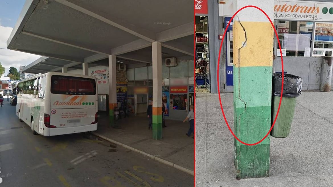 Stanovnici Rovinja u strahu: "Popucali stupovi autobusnog kolodvora - Treba li nam se dogoditi Novi Sad?" - Gradonačelnik: "Gradit ćemo novi!"