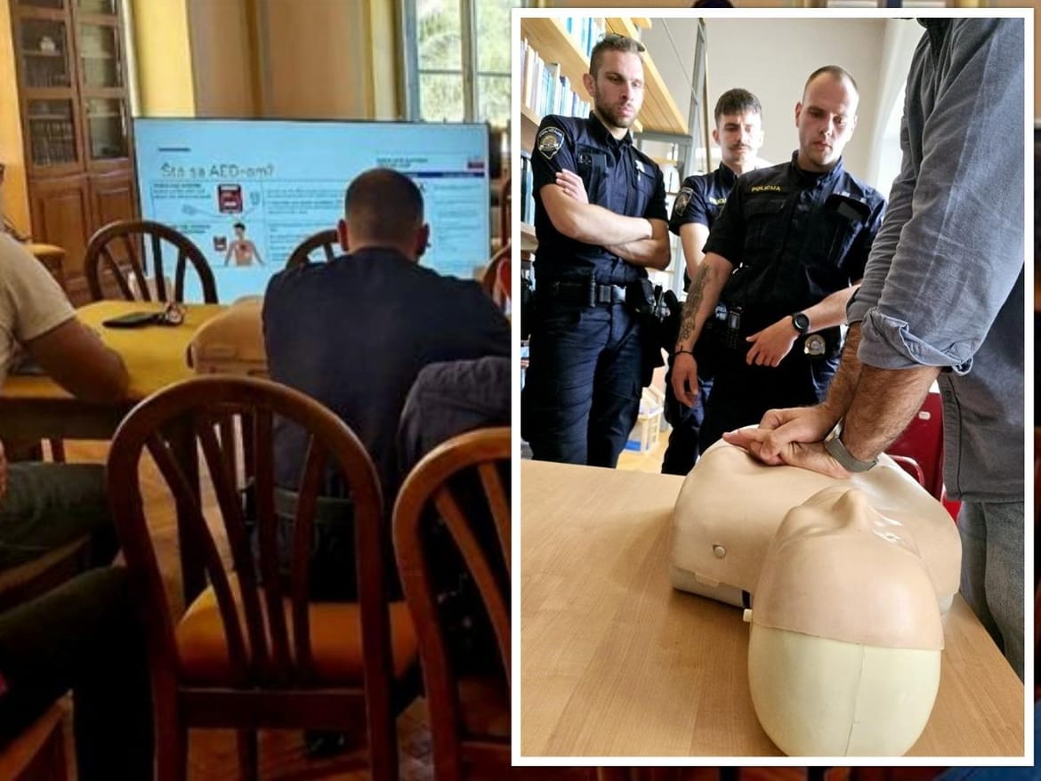 U suradnji s liječnicima, na Hvaru provedena edukacija policajaca za korištenje defibrilatorskog AED uređaja