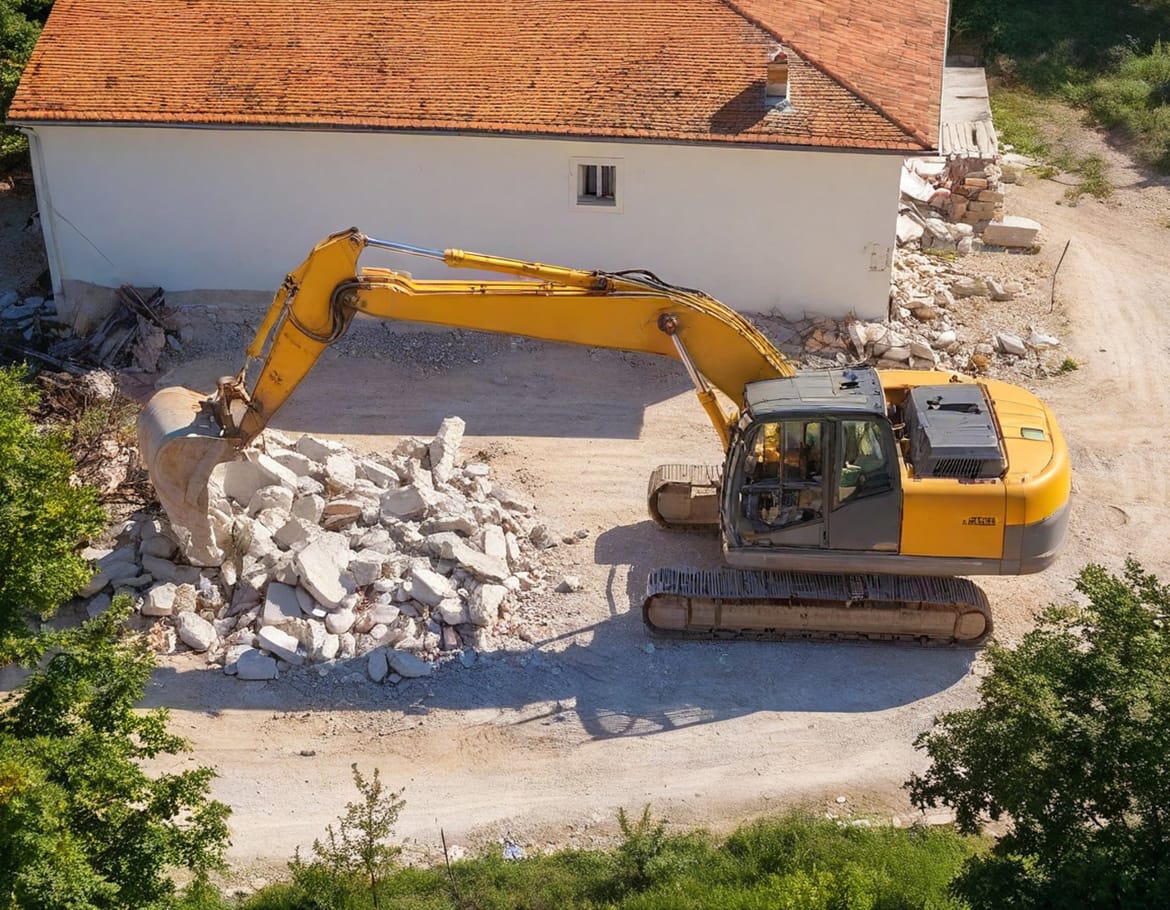 Bageri ruše bespravno izgrađene objekte u Medulinu