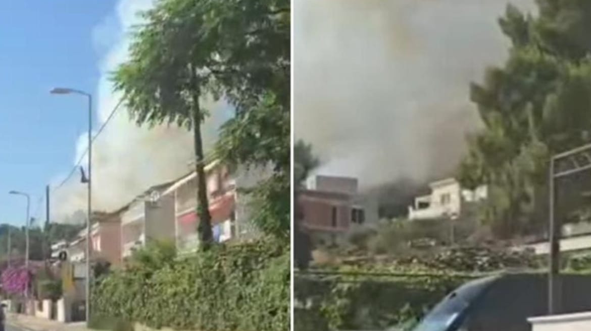 VELIKI POŽAR U PODSTRANI Vatra i gusti dim blizu kuća i vila, dignut kanader