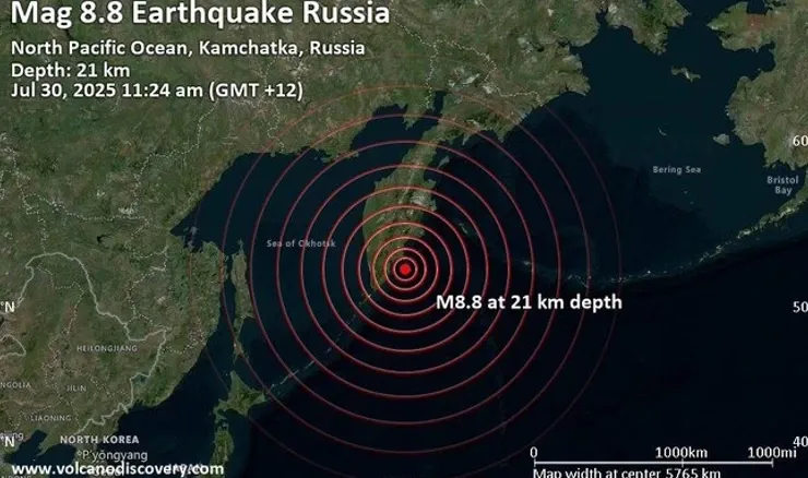 RAZORAN POTRES OD 8.8 PO RICHTERU POGODIO RUSKU KAMČATKU Jedan od najjačih zabilježenih u povijesti, veliki tsunami od Japana do Havaja!