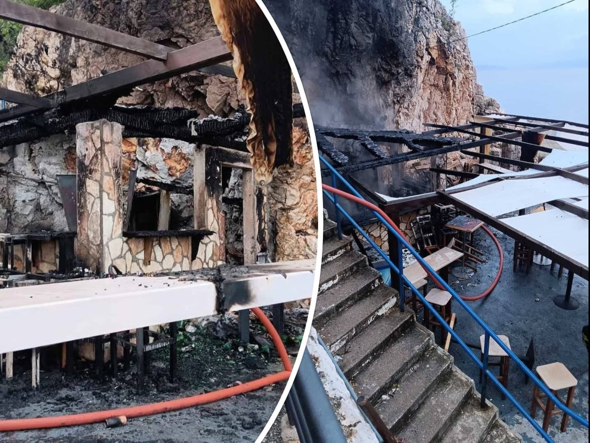 U potpunosti izgorio beach bar u Kostreni!