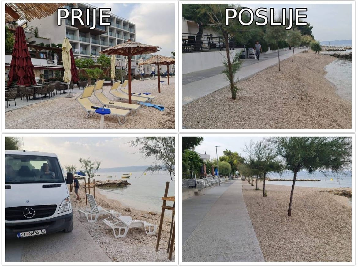 ČISTKA U PODSTRANI Komunalni redari uklonili ostavljeni otpad: "Napuštenim ležaljkama, suncobranima i ručnicima nije mjesto na plažama"