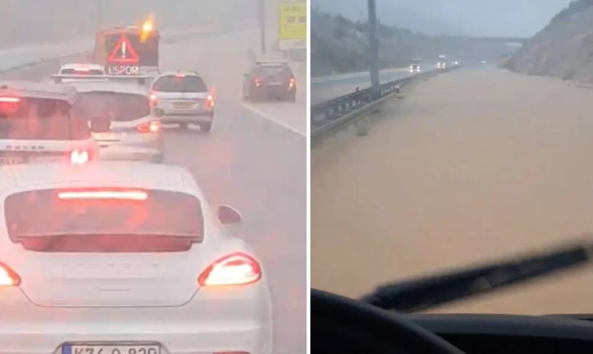 POTOP NA JUGU Kiša "pere" Dalmaciju, zatvorena dionica A1: "Kod Dugopolja smo morali stati, bilo je nemoguće dalje voziti!"