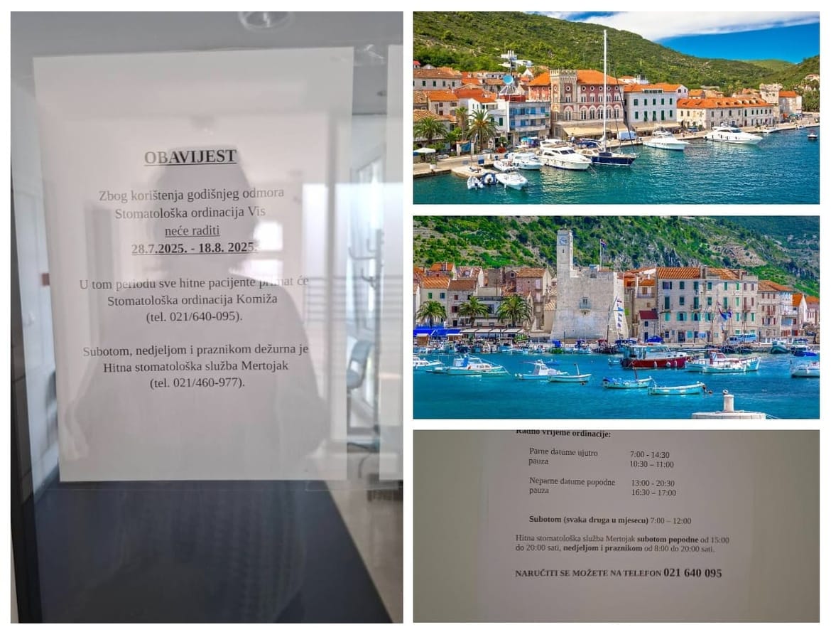 OTOK VIS USRED SEZONE BEZ ZUBARA Jedna stomatologinja na godišnjem, drugog nema u ordinaciji?