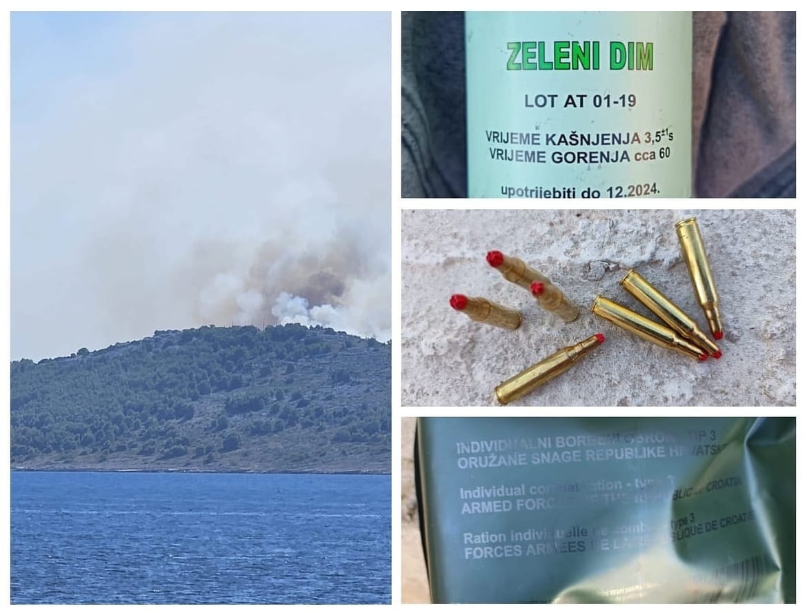 MORH priznao da su požar na Žirju uzrokovale vojne vježbe, oglasili se i o eksplozivnim sredstvima, razasutim po otoku