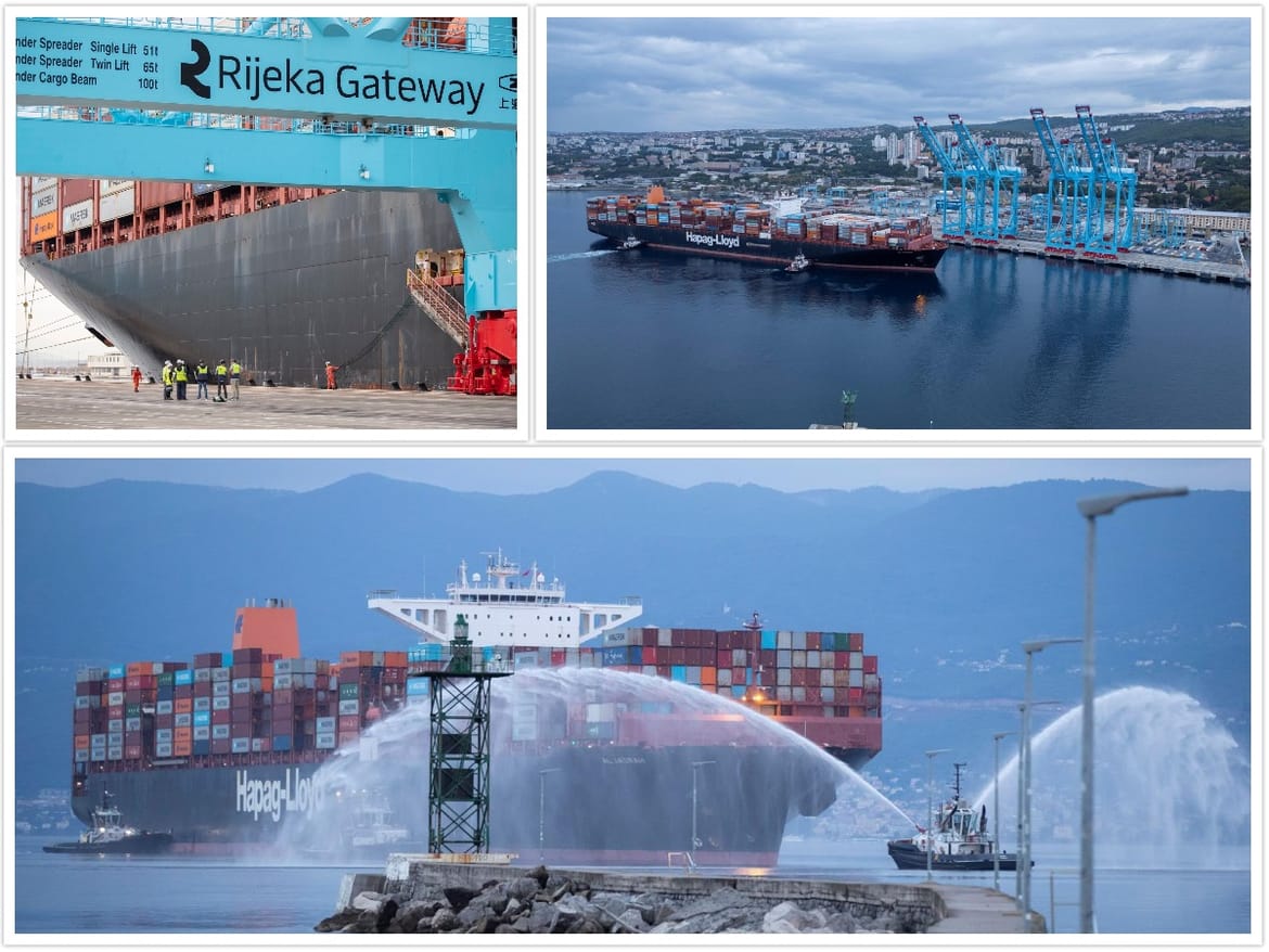 Povijesni trenutak danas za riječku luku - Na Rijeka Gateway terminal uplovio prvi brod s kontejnerima!