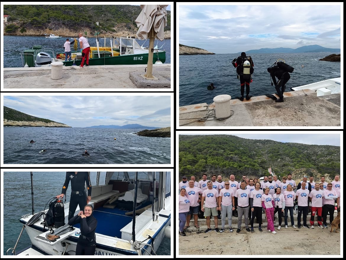 RONIMO ZA ČISTI JADRAN Eko akcija na Biševu okupila ronioce i volontere Crvenog križa