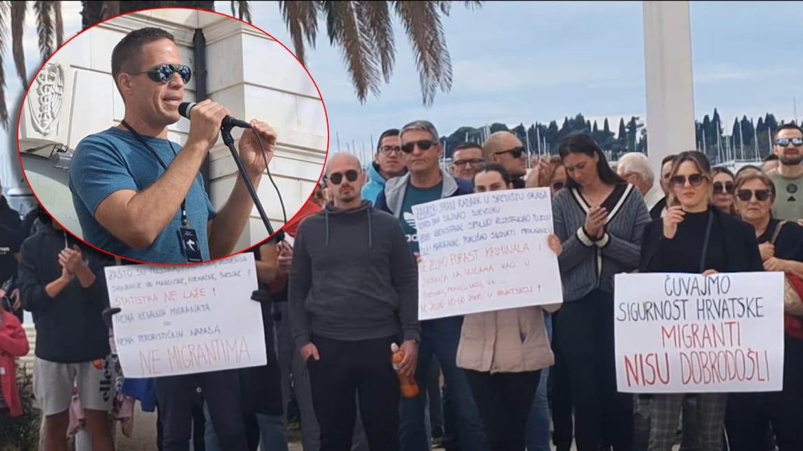 Slabo posjećen prosvjed zbog stranih radnika u Splitu - Organizatori lupetali o: "covid plandemiji, repopulaciji stanovništva, žigu zvijeri, padu Atlantide, trovanju NATO aviona..."