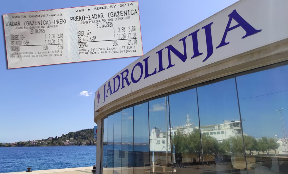 Na trajektnoj liniji Zadar-Preko karte poskupjele čak 28%! Jadrolinija: "Za otočno stanovništvo i javne službe ostale su nepromijenjene!"