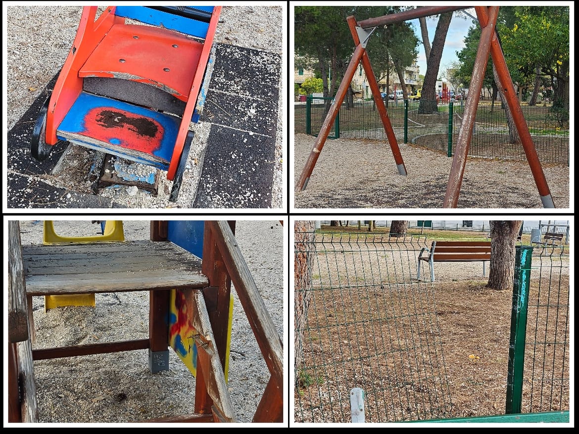 Majka s Hvara poručuje: "Dječje igralište u srcu Starog Grada je ruglo i predstavlja opasnost za samu djecu"