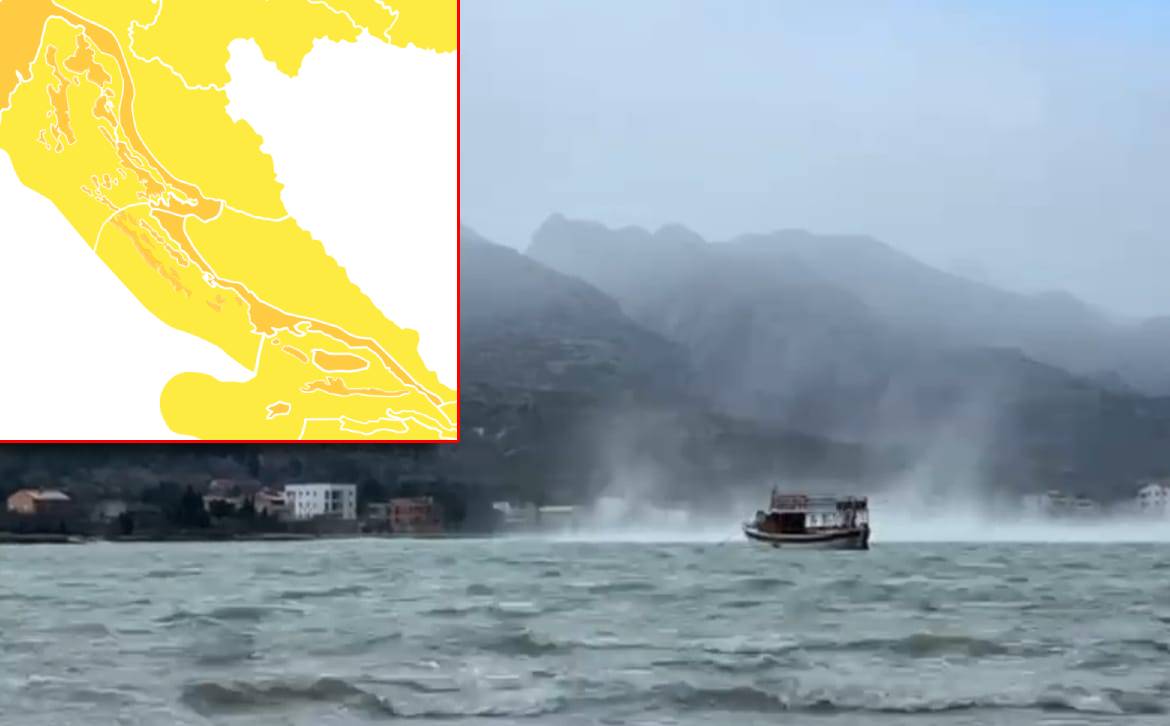 Obilna kiša uz jako jugo i narančasti meteoalarm duž cijele obale, a onda navečer slijedi nagli zaokret!