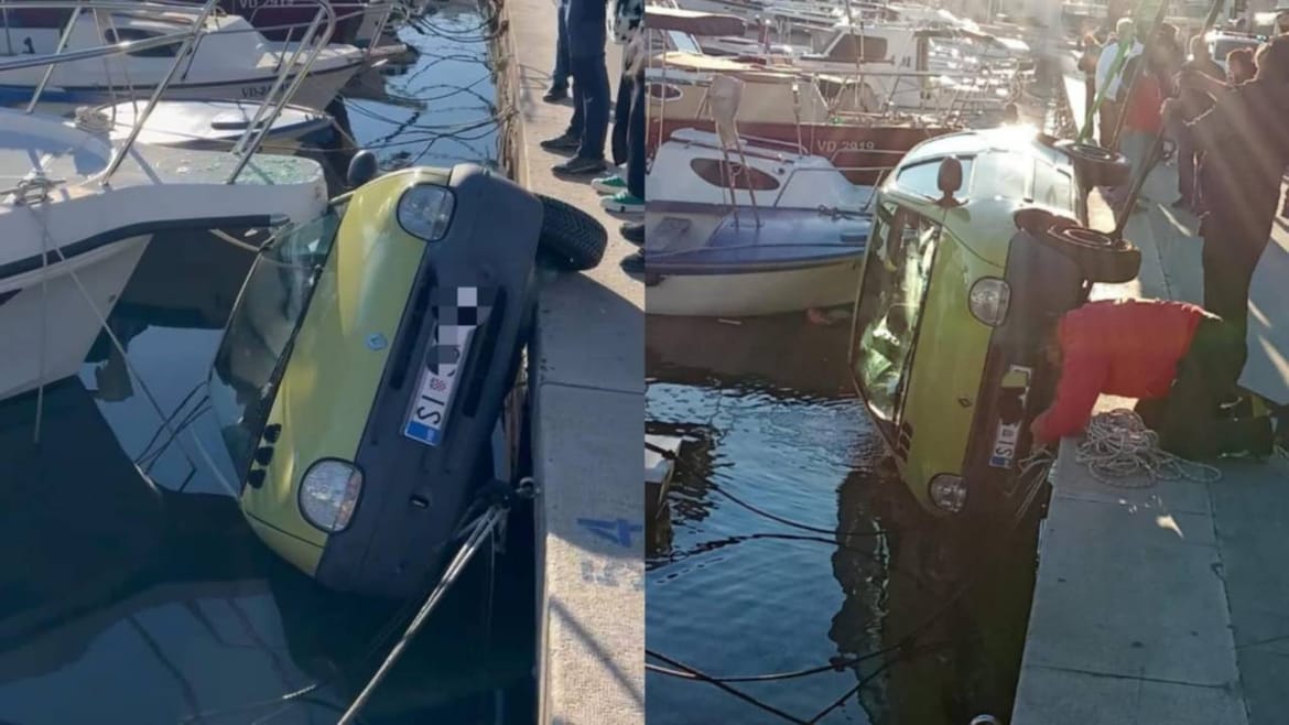 VODICE Auto upao u more, oštećen brod: "Zaboravila na ručnu"