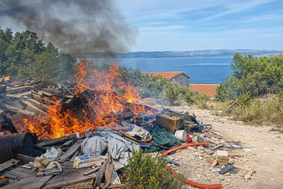 PRIJAVE NA OTOCIMA Udruga Sunce: "Ilegalno spaljivanje otpada štetno utječe na okoliš i ljude"
