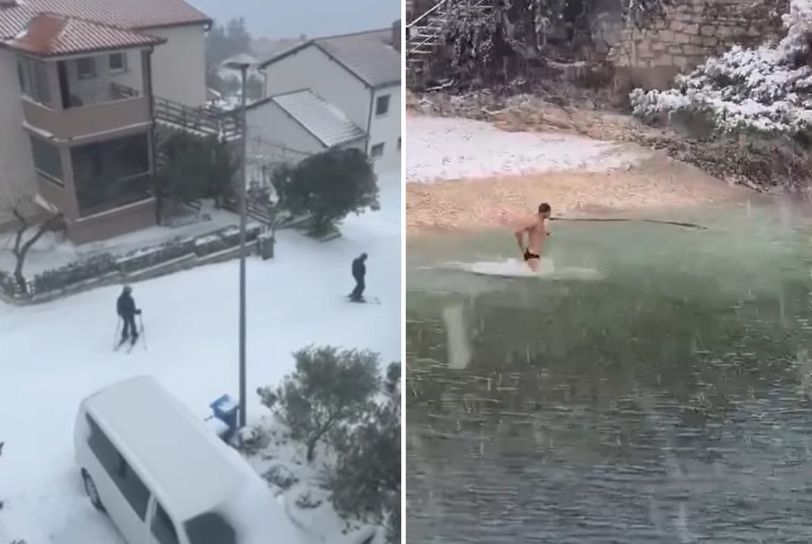 U Rapcu se neki skijaju, dok se drugi istovremeno kupaju!