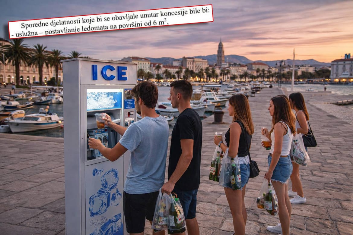 TURISTI, NE BRINITE! Prije zabrane noćne prodaje alkohola, splitska je vlast izglasala postavljanje ledomata za hlađenje brlje na rivi