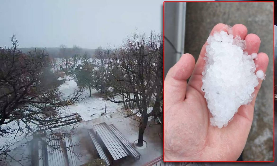 Tuča zabijelila Tisno i Murter, na Promini se temperatura spustila na 0 °C!