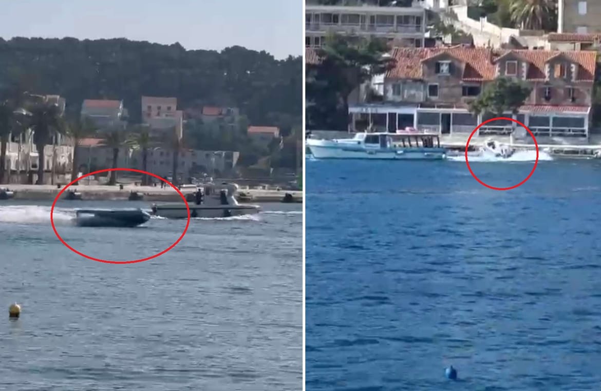 VIDEO Upravitelj brodice upao u more, pa gliser nekontrolirano jurio u krug i sudarao se s drugim plovilima u hvarskoj luci