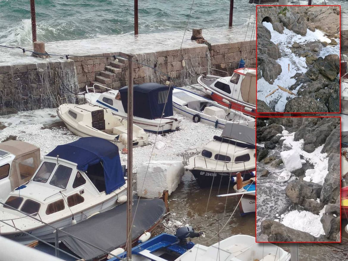 VIDEO Bura raznijela ponton u Lovranu: "Stiropor zagadio cijelu opatijsku rivijeru, zašto koncesionar nije vodio brigu?"