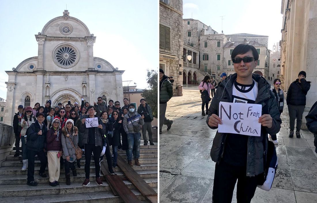 HISTERIJA ZBOG KORONAVIRUSA Tajvanci hodaju Šibenikom s natpisom “Nismo Kinezi”