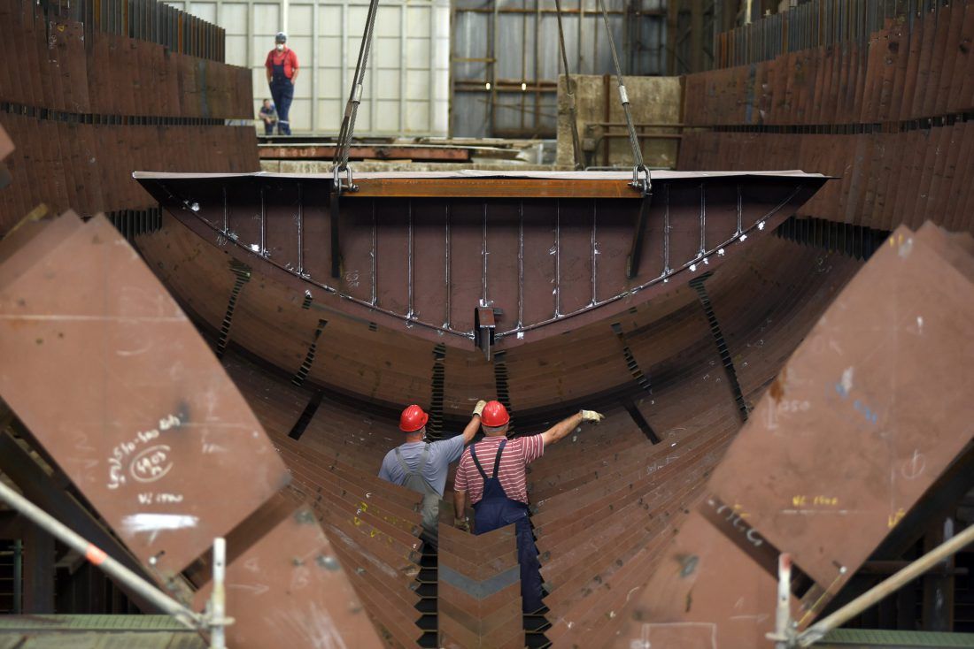 BRODOSPLIT Polaganje kobilice novog broda Hrvatske ratne mornarice