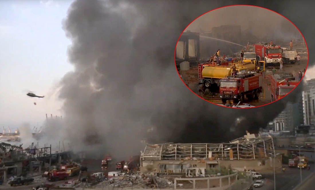 VELIKI POŽAR U LUCI BEJRUT Mjesec dana nakon masovne eksplozije