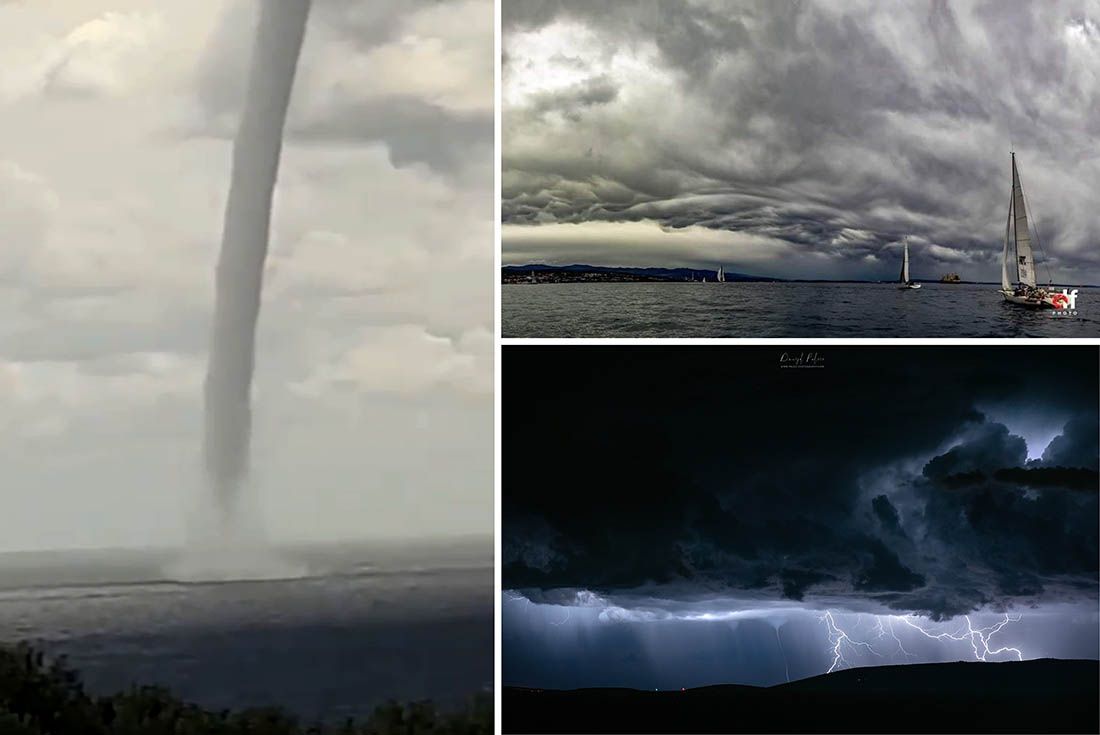 Velika količina kiše i bujice po Dalmaciji, pijavice i olujno nevrijeme na moru