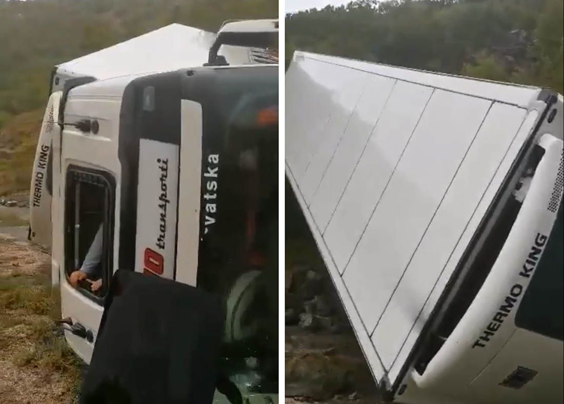 VIDEO Prevrnuo se kamion u kanjonu Zrmanje – Vozač čudom neozlijeđen!