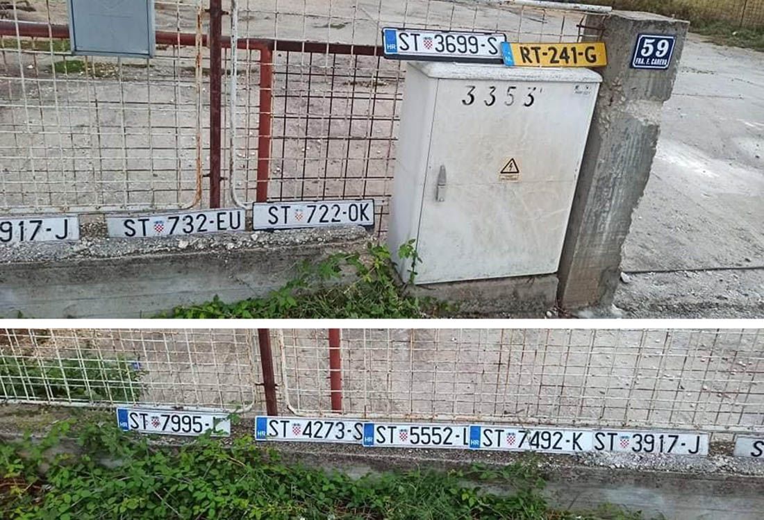 SPLIT Pronađeno više registarskih pločica koje su otpale s automobila uslijed nevremena