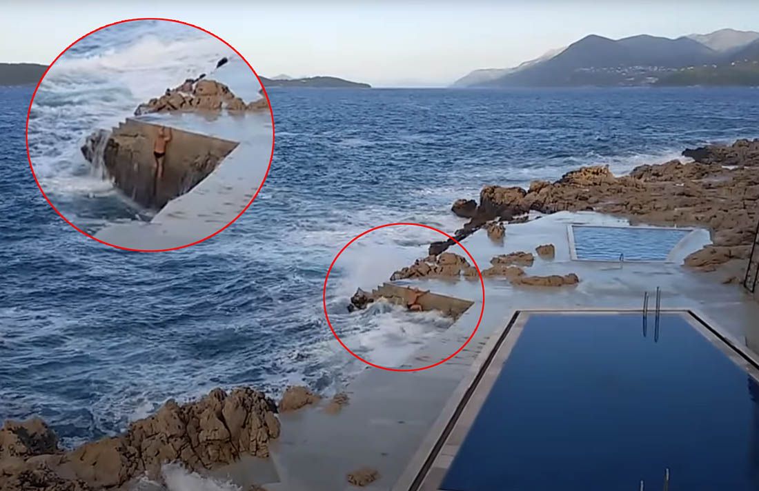 Opasna borba s prirodom – Pogledajte kako ovaj Dubrovčanin izlazi iz uzburkanog mora