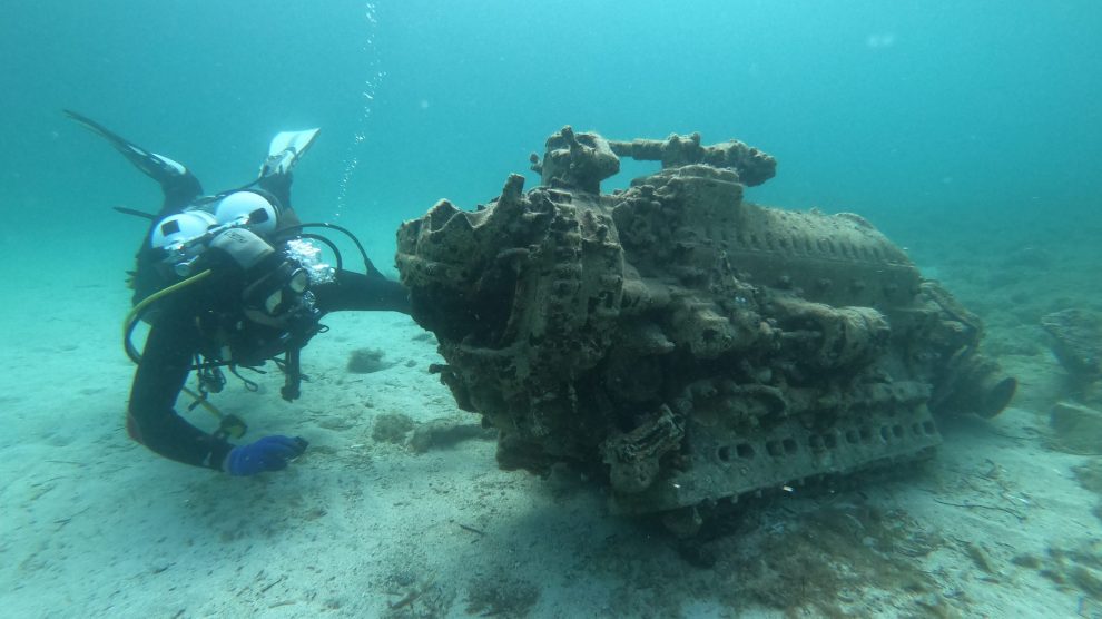 VAŽAN NALAZ KOD RIVNJA Zadarski arheolozi iz mora izvadili motor lovca iz Drugog svjetskog rata