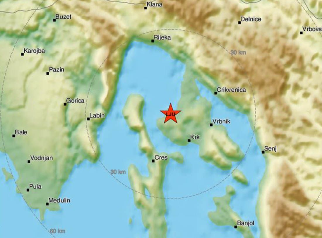 POTRES KOD KRKA “Osjetio se kao jaka tutnjava uz podrhtavanje stakala”