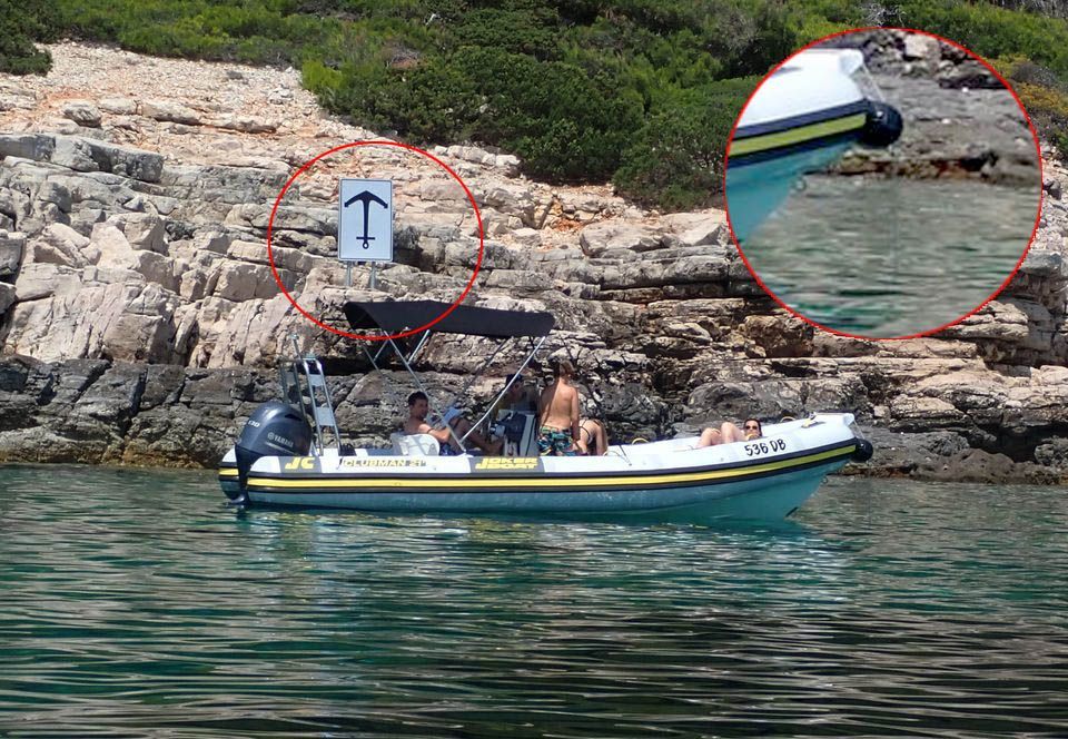 Usidrili se točno ispred znaka za zabranu sidrenja