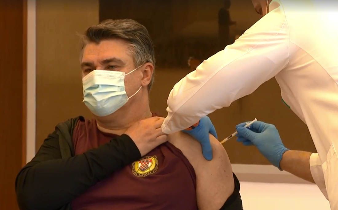 Predsjednik Milanović i načelnik stožera Hranj cijepili se protiv Covida-19, cijepi se i 10 ministara