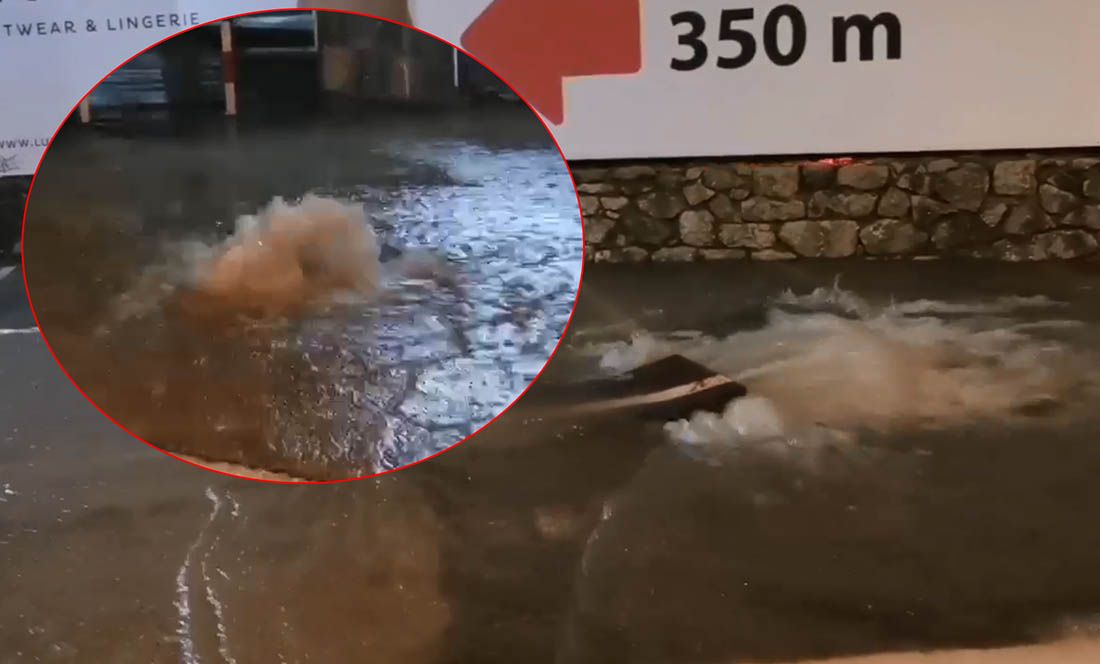 MAKARSKA POD VODOM Vodoskoci po gradskim ulicama