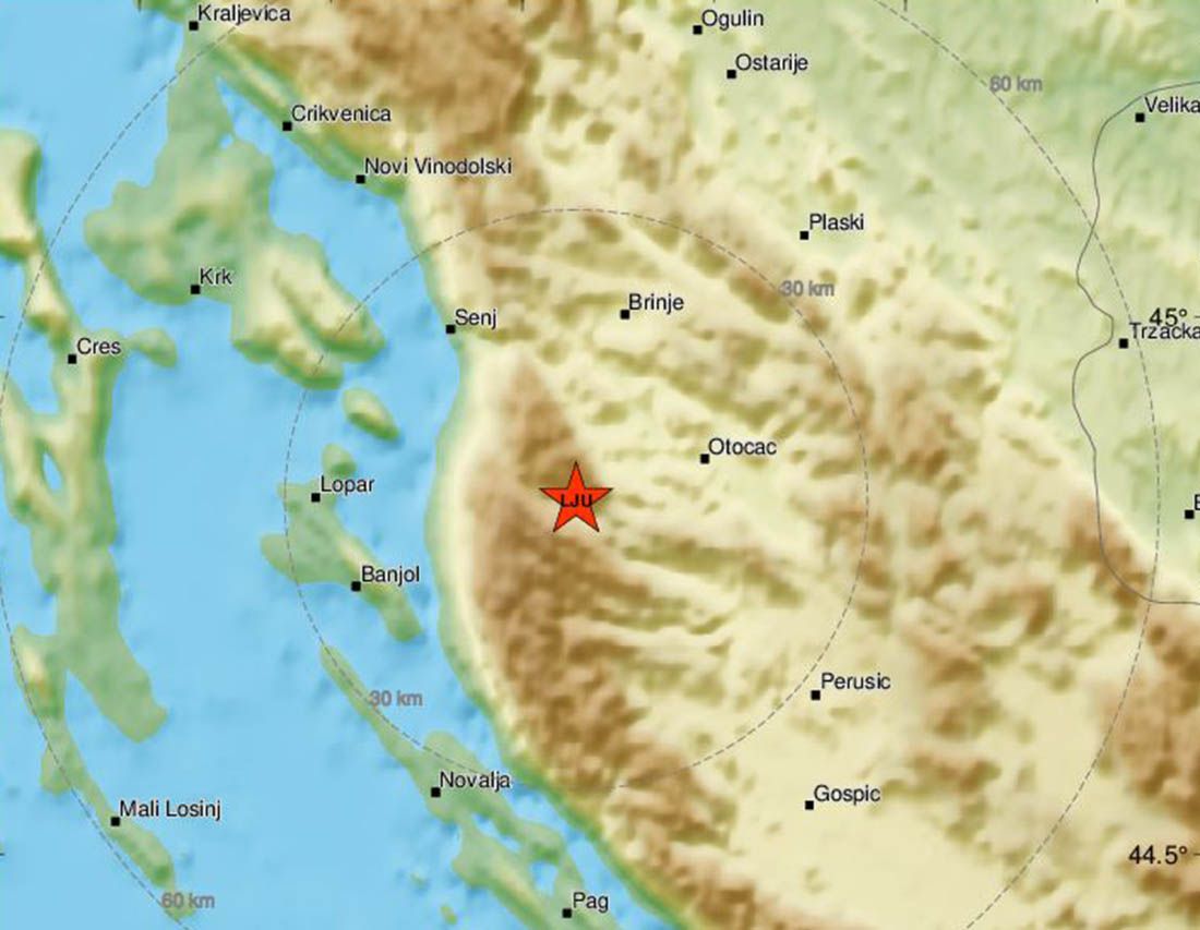 Slab potres zatresao područje Senja