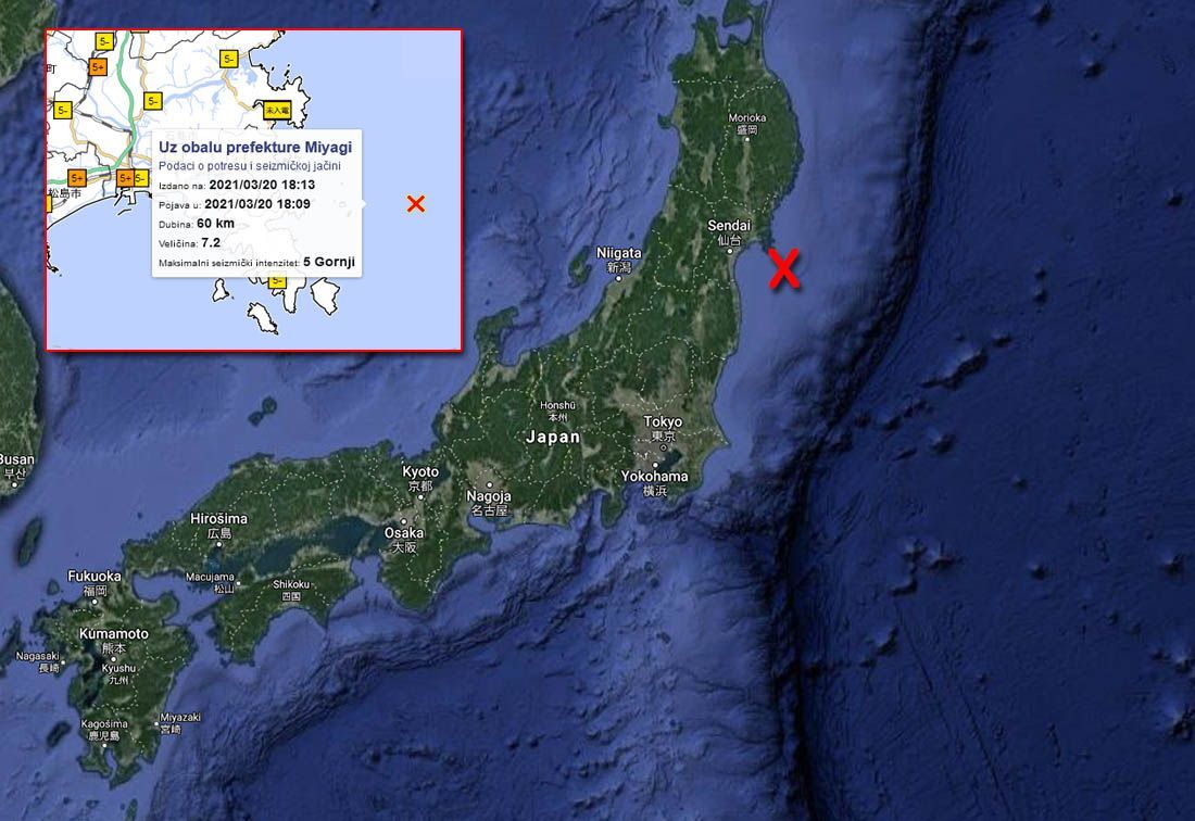 Japan pogodio snažan potres od 7,2 po Richteru, izdano upozorenje za tsunami