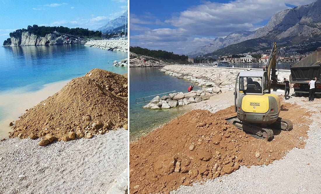 Grad Makarska nasipa plažu: “Mjesecima smo tražili kvalitetan materijal i našli ga u iskopu vrtića”