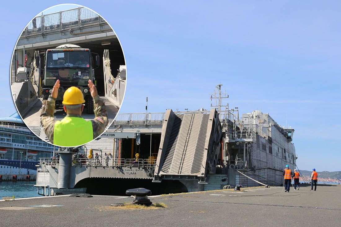 FOTO Američkim brodom Yuma stigao dio opreme za vježbu Immediate Response 21