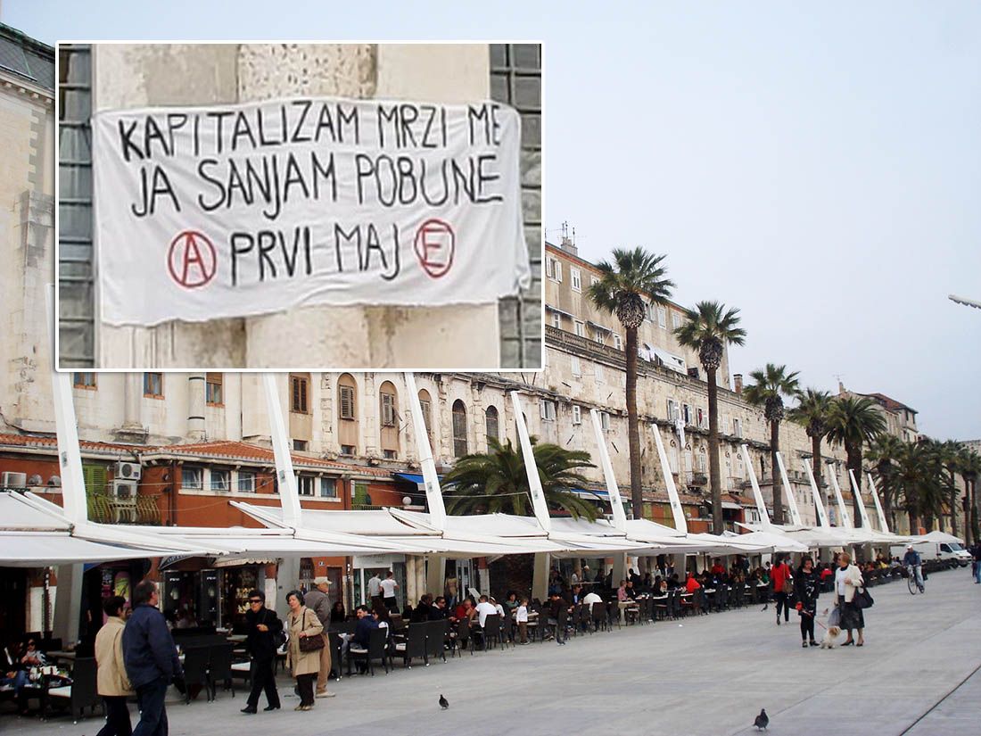 Na Dioklecijanovoj palači osvanula poruka za Praznik rada