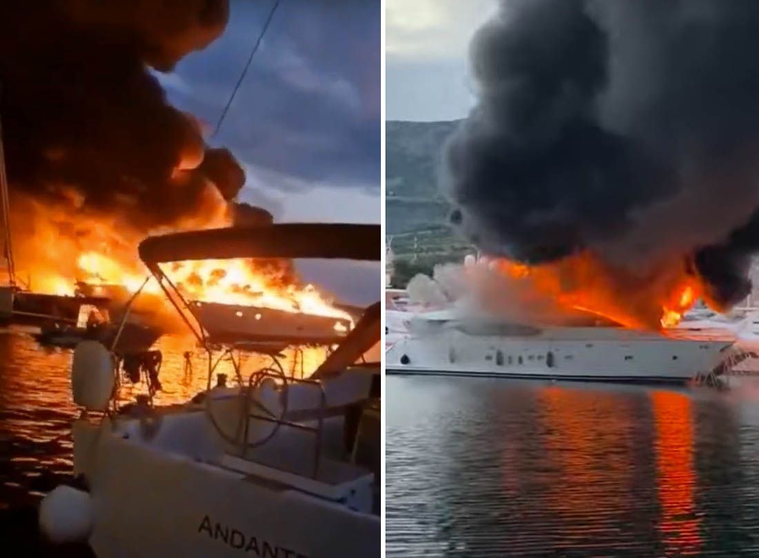 VELIKI POŽAR Gore brodovi u kaštelanskoj marini – Čuju se snažne eksplozije!