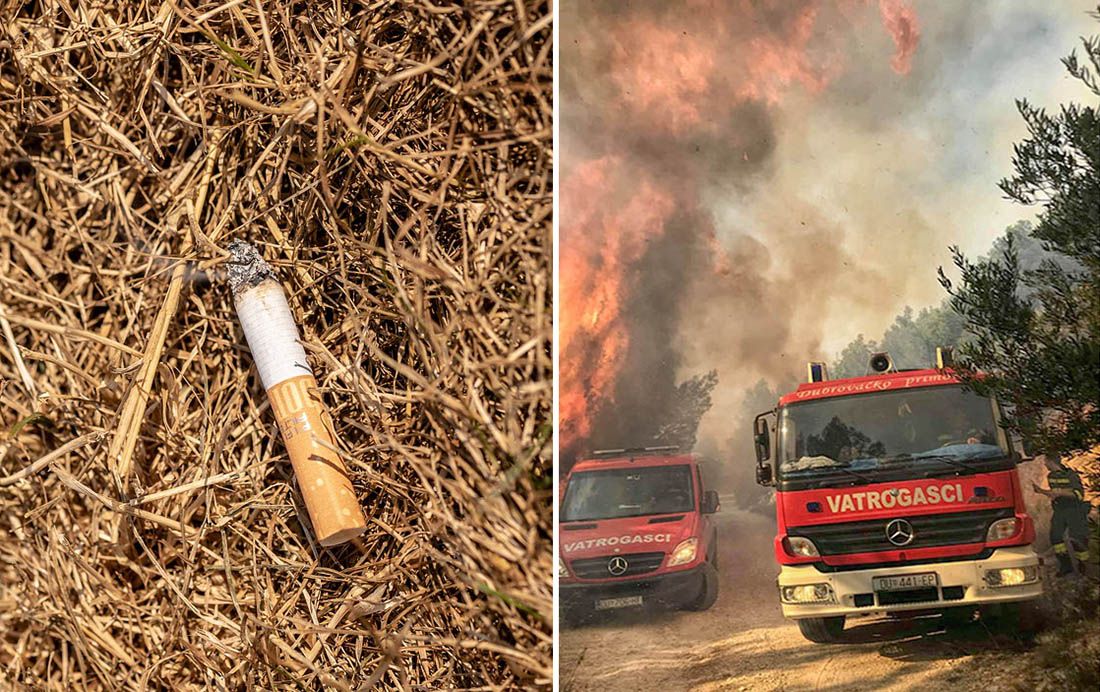 Kazneno prijavljen zbog izazivanja požara opuškom